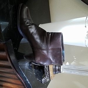 Stuart Weitzman booties in black and chocolate